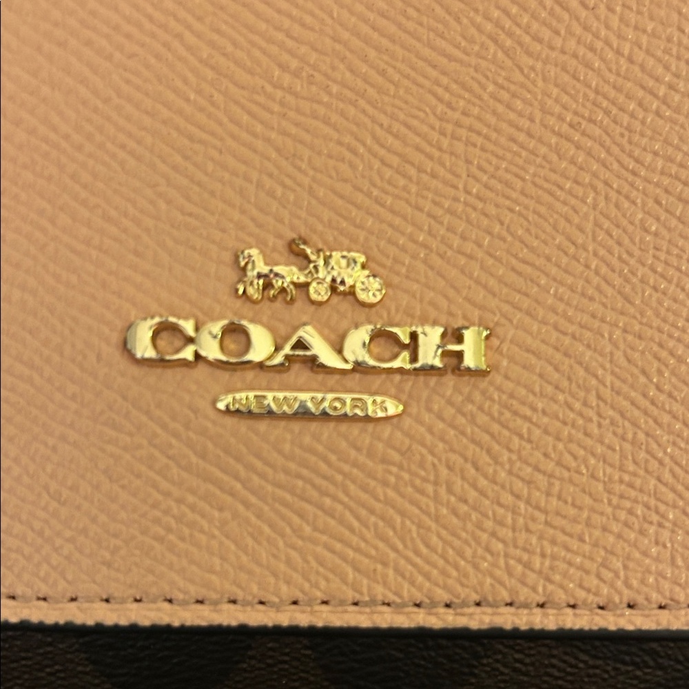 Coach Light Pink and Dark Brown Crossbody Bag - Picture 2 of 16